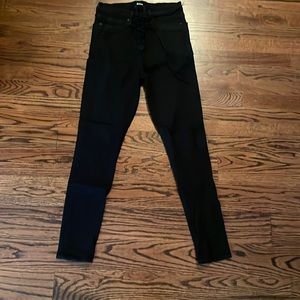 Black Highrise Skinny Jeans with lace up, 29
